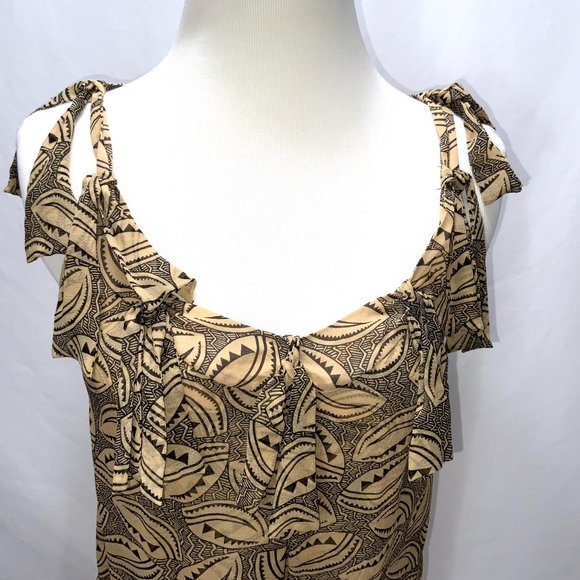 Diane Von Furstenberg Silk Tie Neck Tie Detail Sleeveless Print Top Halter Long - Picture 4 of 12